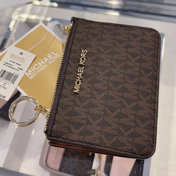 Michael Kors Jet Set Travel Small Leather Top Zip Coin Pouch With ID - Picture 3 of 13